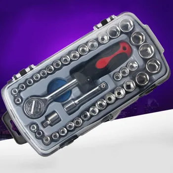 

40pcs Key Torque Wrench Tool Ratchet Handle Socket Wrench Screwdriver Car Wrench Manual Combination Repair Tool