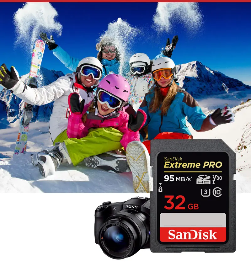 SANDISK SD карта 16 ГБ 32 ГБ SDHC 64 Гб 128 ГБ 256 ГБ SDXC UHS-I U3 карта памяти SD класс 10 SD карта флэш-карта памяти для камеры