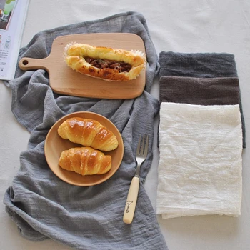 

1pc Cotton Linen Cloth Table Napkin placemat heat insulation mat Striped Napkin fabric table placemats Background 62x46cm