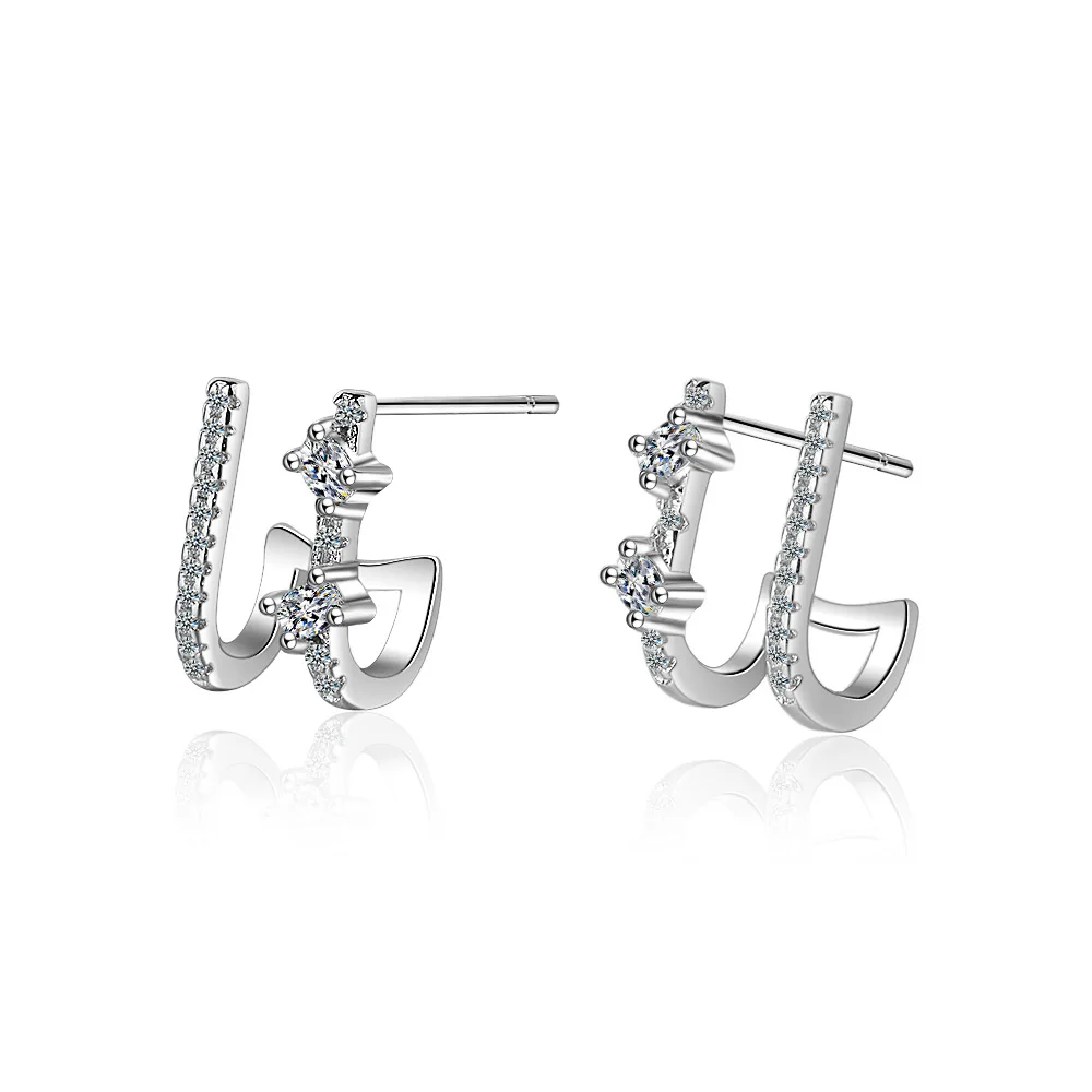 

New Fashion Jewelry 925 Sterling Silver Mosaic Zircon Earring For Women Gift oorbellen boucle d'oreille