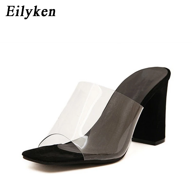 Eilyken летние модные женские босоножки с закрытым носком в римском стиле; женские туфли с открытым Повседневное с квадратным каблуком женские сандалии на толстой подошве; цвет белый, черный; большой размер 40