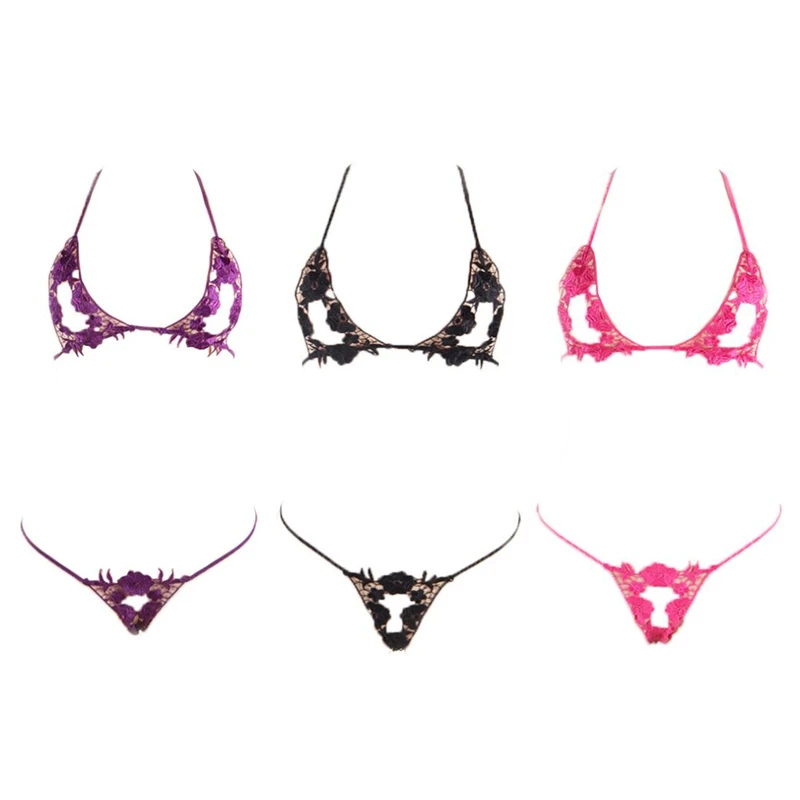 

Porno Sexy Lingerie Hot Lace Floral Babydoll Embroidery Open Bra Erotic Costumes Halter Open Crotch Women's Sexy Underwear