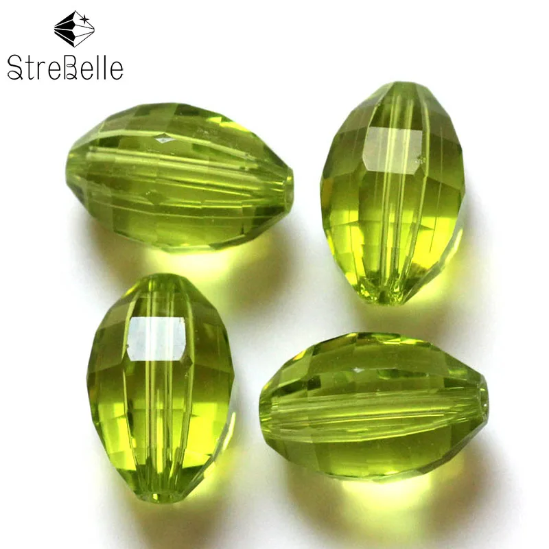 

New arrival fashion color oval shape 13x10mm faceted crystal beads create your style long rhombus gridding surface