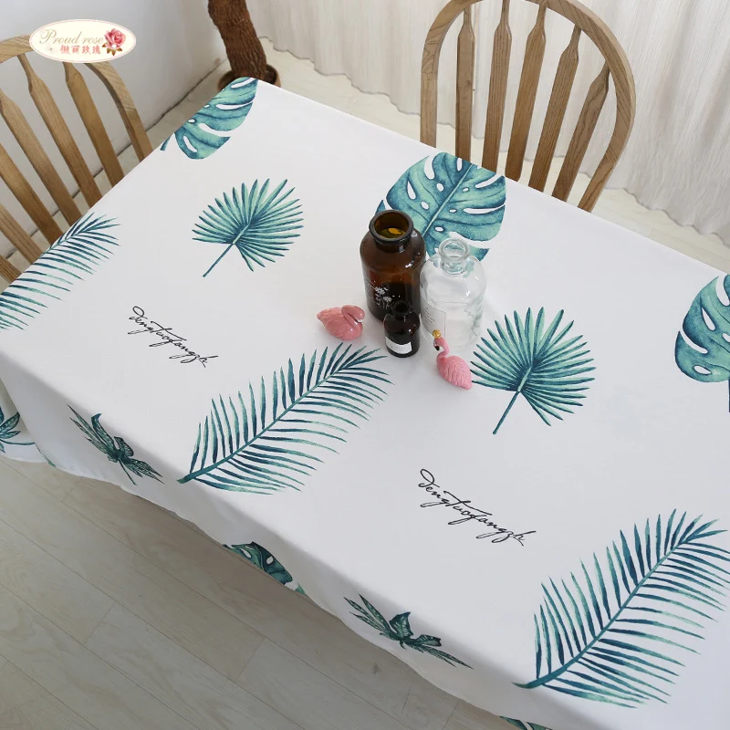 

Proud Rose Nordic Thickening Tafellaken Cotton Table Cloth Tropical Plant Table Covers White Tablecloths Home Decor