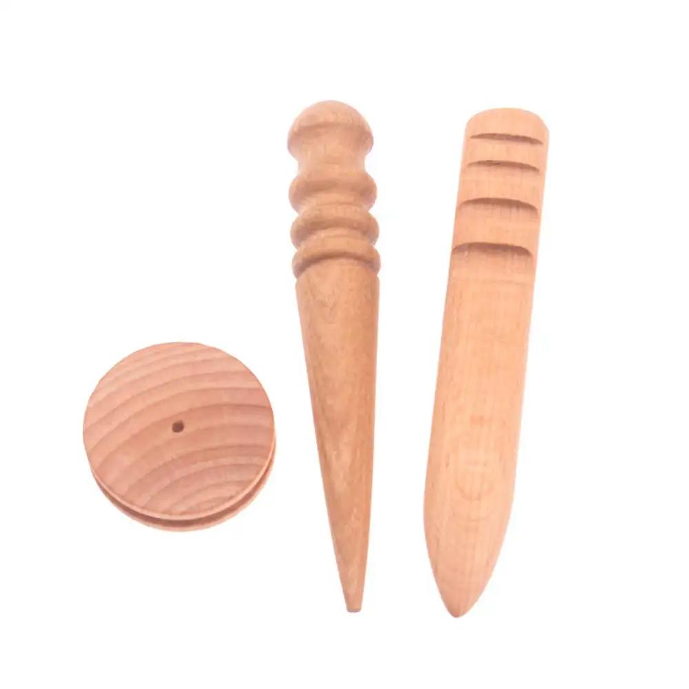 Junetree 3 шт. инструменты для обработки кожи ремесла кожевенное ремесло DIY окантовка круглая палочка