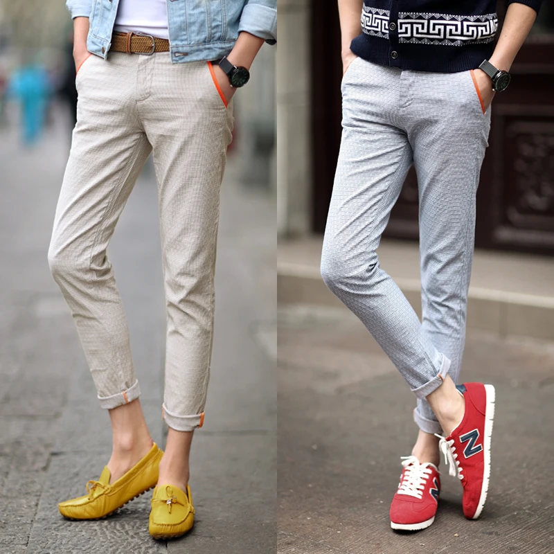casual ankle length Male long trousers 2015 men urban