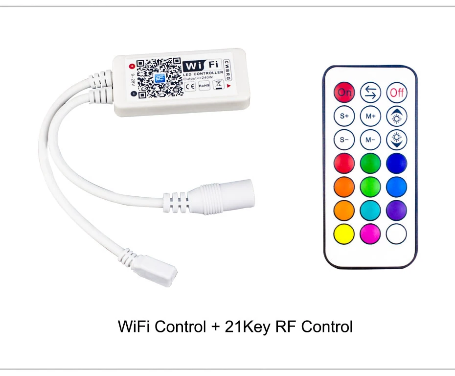 21 Ключи РФ/24 ИК ключи WI-FI RGB Дистанционное управление DC12V Портативный смартфон Управление;
