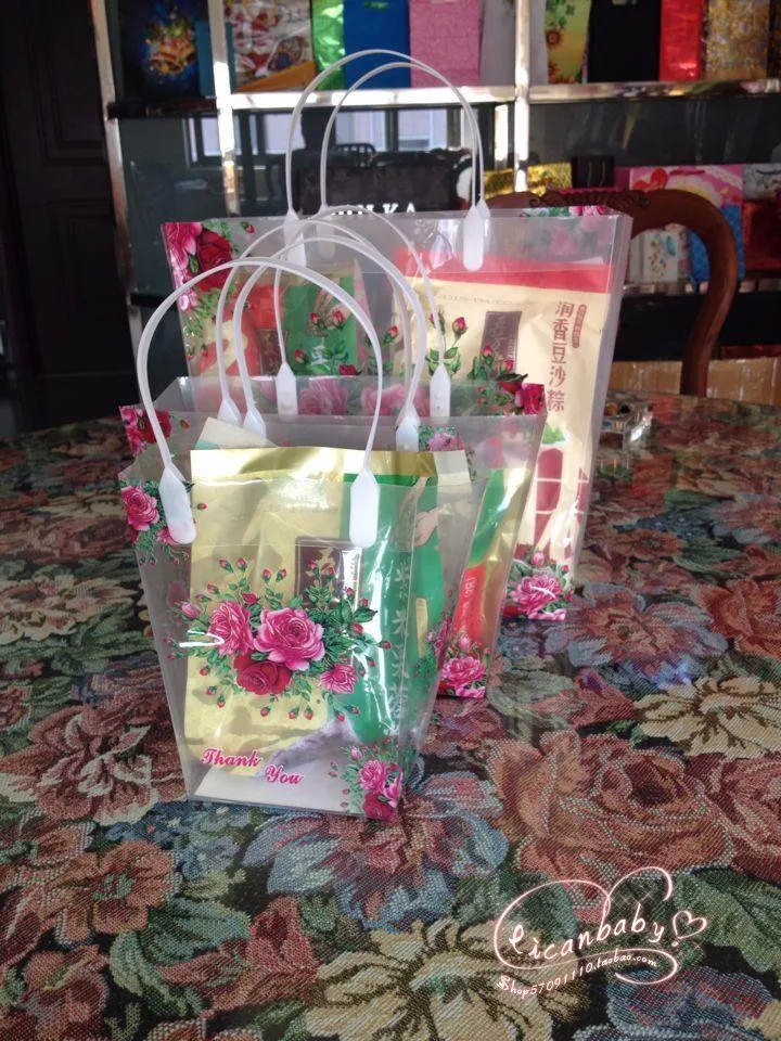 Новинка. Цветочный прозрачный Подарочный пакет для покупок. Подарочные пакеты с цветами. Практичная сумка-переноска с пионами. Упаковочная сумка. Свадебные и вечерние принадлежности