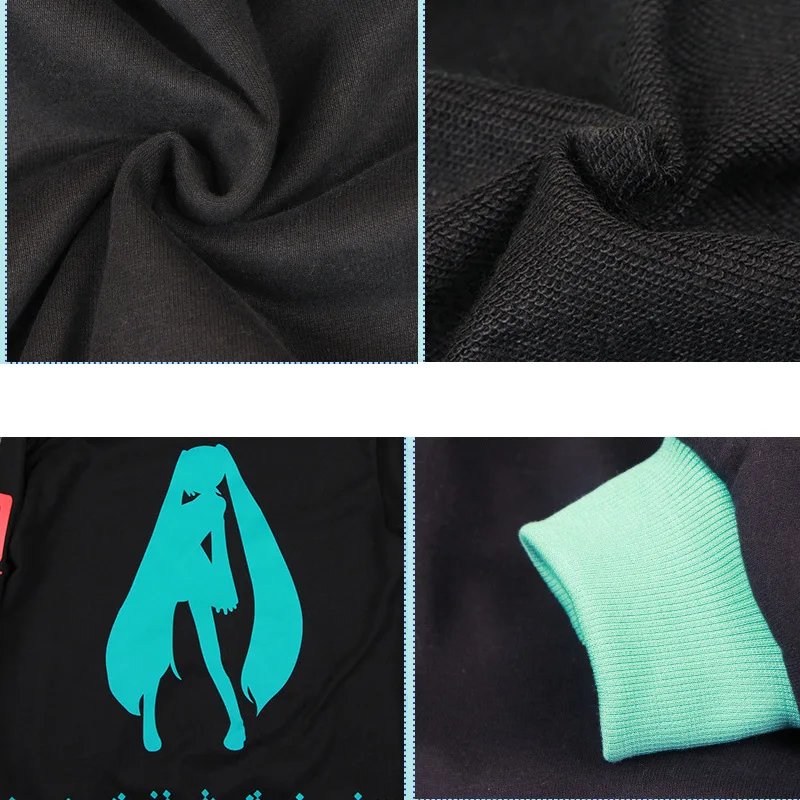 Goede Anime Vocaloid Hatsune Miku Lange Mouwen Hoodies Kostuums Cosplay Casual Normcore Hatsune Miku Trui