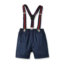 Летние штаны на подтяжках для маленьких мальчиков; шорты для детей; повседневные штаны для мальчиков; брюки на подтяжках