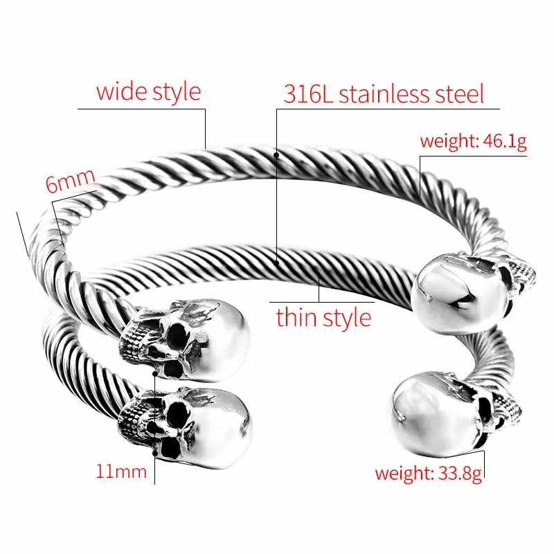Bracelet Jewelry BEIER New Cool Punk Skull Bracelet For Man 316 Stainless Steel love Bangle Man's High Quality Jewelry BRG-012
