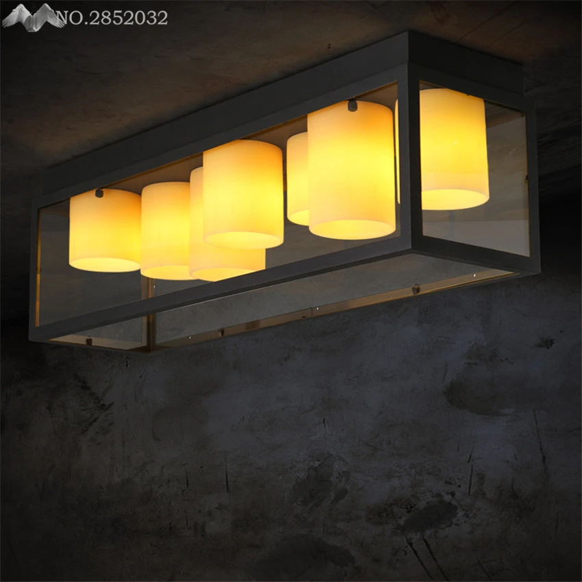 

Rectangular Candlestick vintage industrial Led ceiling lights plafond lamp for home living room lights ceiling light fixture