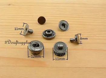 

snap fastener copper Press stud Snap Buttons gunmetal zinc 20 sets 8 mm K131