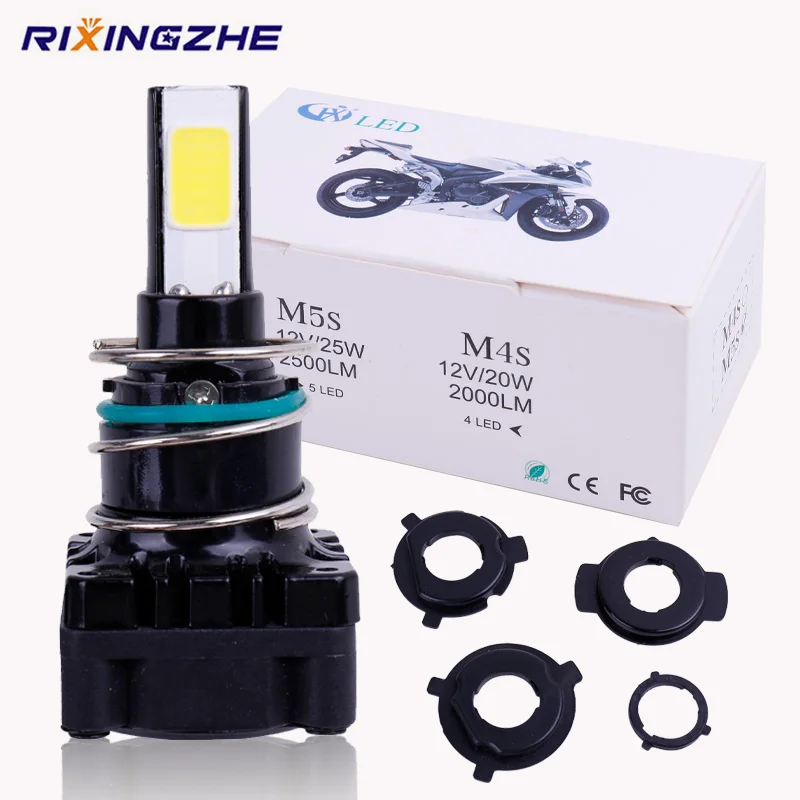 RXZ H4 H6 PH7 PH8 COB светильник для головы мотоцикла DC 12V 6000K фара белый противотуманный DRL