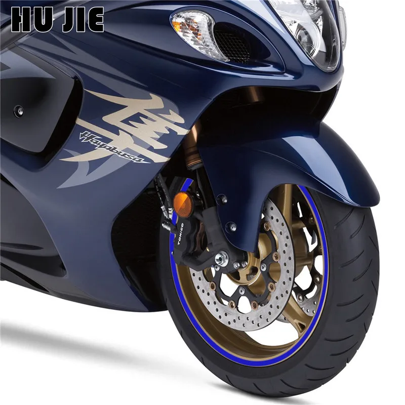 16 шт. полосы Мотоцикл Наклейка для колес отражающие наклейки ободная лента велосипед Автомобиль Стайлинг для YAMAHA HONDA SUZUKI Harley BMW 18"