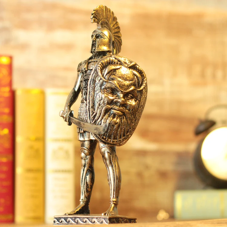 

28cm Height Polyresin Ancient Greek/Roman Warrior Armor model Creative Home Decration Aircraft Gift