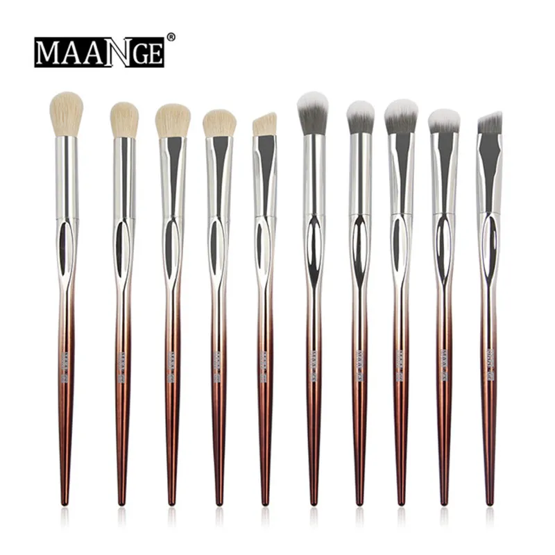 MAANGE Pro 10pcs Professional Makeup Brushes Set Pincel Maquiagem Cosmetics Brush Tools Kit Foundation Powder Goat Hair | Красота и