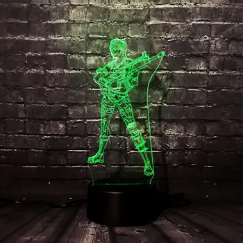 

2019 Cool Game Figure Female shooter Night Light 7 Color Acrylic USB Charge Illusion RGB Room Decor Table Lava Friends Fun Toy