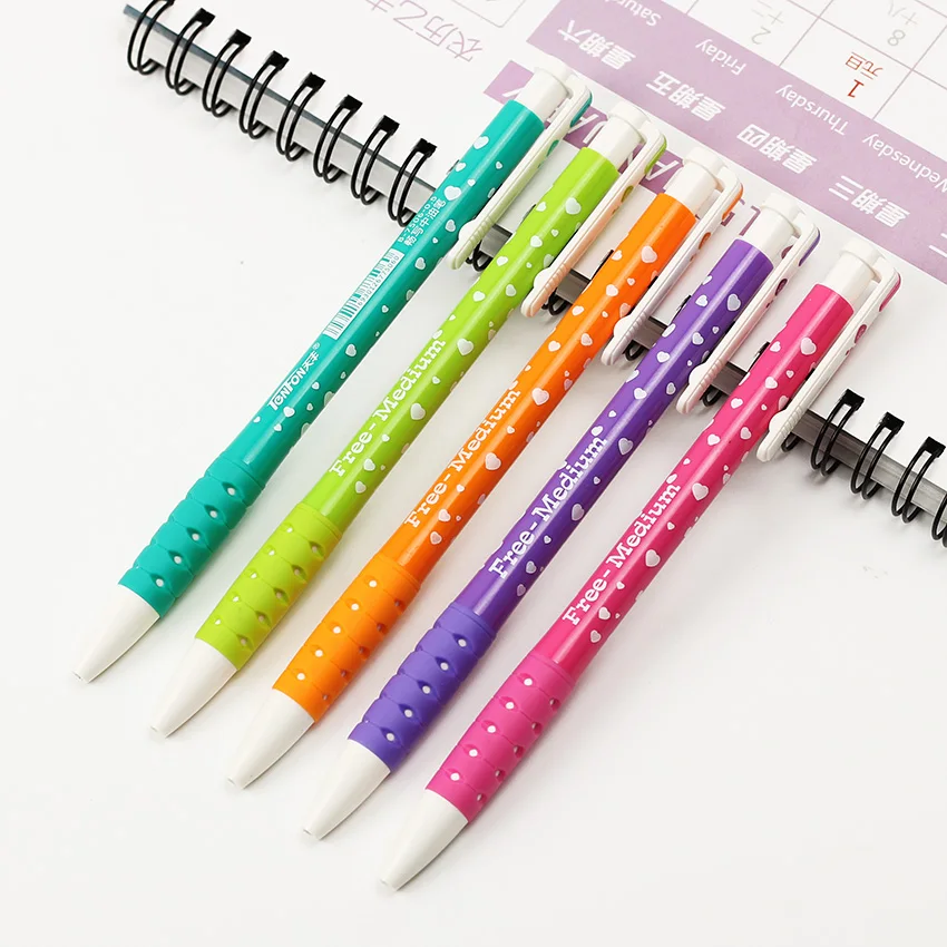 0,5 мм Милая пресс масляная ручка смешанных цветов пластиковая шариковая ручка для школы канцелярские B-7506
