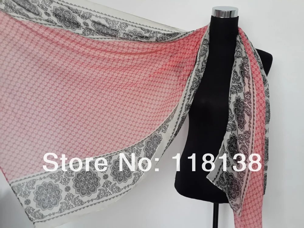 

10pcs/lot Fashion Long Ladies Blue and white porcelain Print Scarf flower Shawl Wrap Accessories , Free Shipping