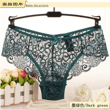 Lace Invisible Underwear S-XL Size European size Mid Rise Bowknot Briefs Underwear , Exotic Summer Transparent Intimates