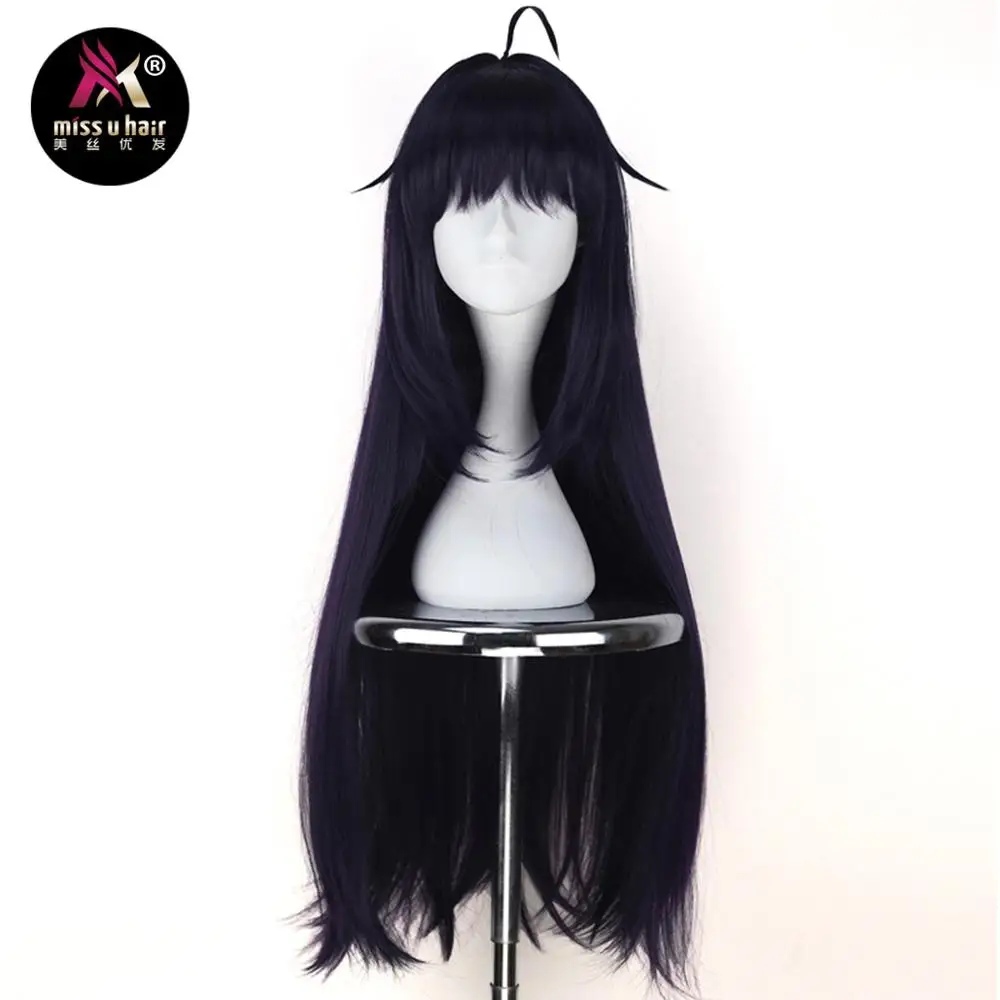 

Miss U Hair Girl Synthetic 85cm Long Straight Dark Purple ColorHalloween Hair Cosplay Costume Full Wig