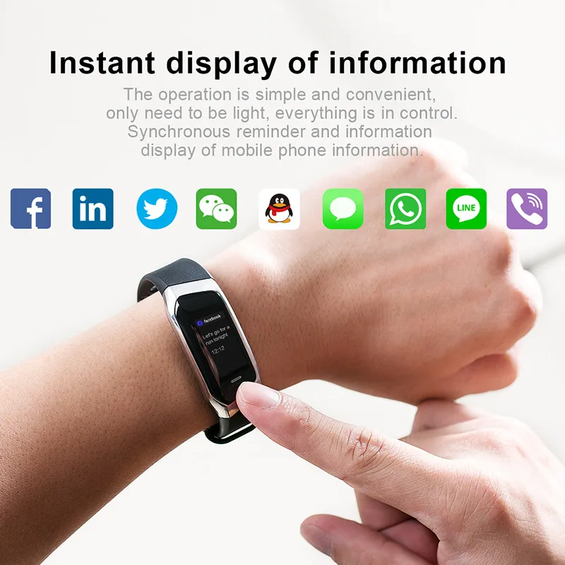 VOSSTR фитнес браслет умный кровяное давление часы монитор сердечного ритма модный