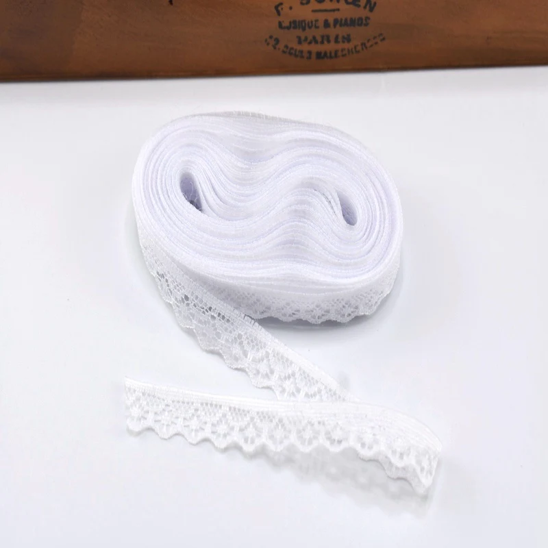 Lace Fabric Lace Ribbon Lace Garment Accessories Lace Sewing Supplies Lace Accessories Lace Sewing Accessories Clothing Accessories 10Yard lace trimming ribbon 14mm width african white cotton for DIY sewing embroidery home clothing