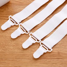 4 Pcs White Bed Sheet Mattress Cover Blankets Home Grippers Clip Holder Fasteners Elastic Straps Fixing Slip-Resistant Belt 4 Pcs White Bed Sheet Mattress Cover Blankets Home Grippers Clip Holder Fasteners Elastic Straps Fixing Slip-Resistant Belt
