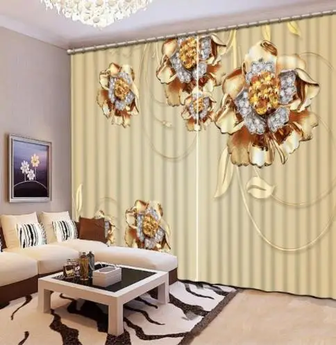 3D Blackout Curtains European Luxury Flower Window For The Living Room Bedroom Modern Girls Drapes Drcor | Дом и сад
