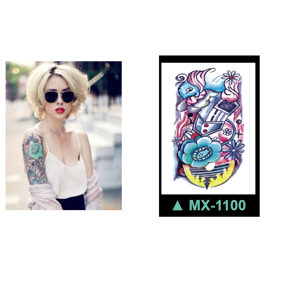 

12PCS Temporary Tattoo Sleeve Designs Arm Waterproof Tattoos For Cool Men Women Transferable Tattoos Stickers On The Body Art