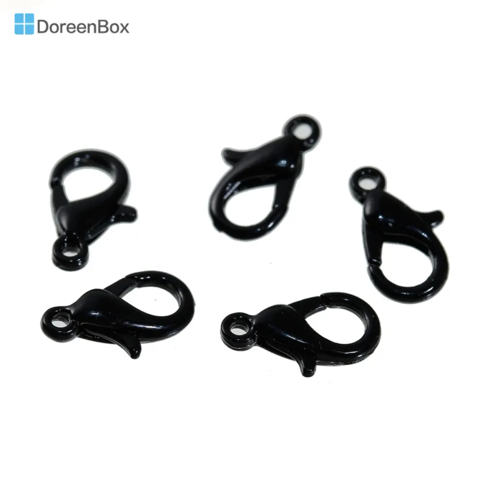 

Doreen Box Zinc Based Alloy Lobster Clasp Findings Black 12mm( 4/8") x 7mm( 2/8"), 30 PCs