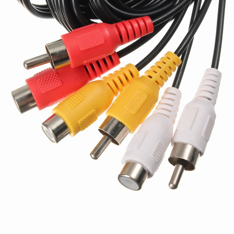 Удлинитель LEORY 5 м 3 RCA в штекер гнездо AUX кабели DVD аудио видео AV сплиттер|3 rca|rca toaudio