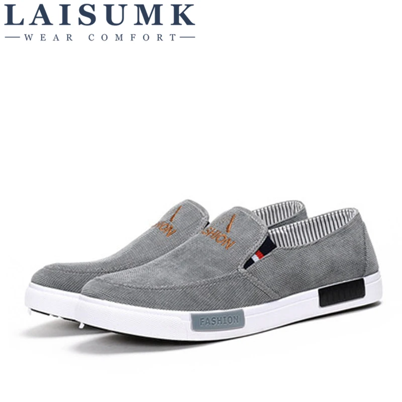 

LAISUMK New 2019 Men Casual Shoes Cotton Summer Breathable Fabric Luxury Brand Flat Shoes for Men DropShipping Zapatos De Hombre
