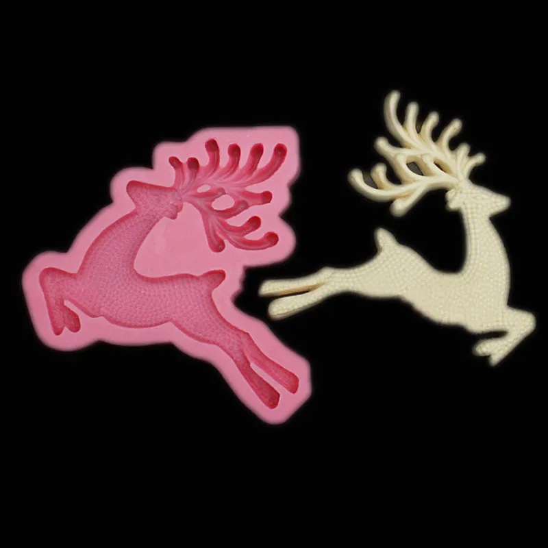

Creative Christmas Series Elk Shape DIY Chocolate Silicone Fondant Mold 3D Cake Decorating Tools Baking Tools For Cakes FM098