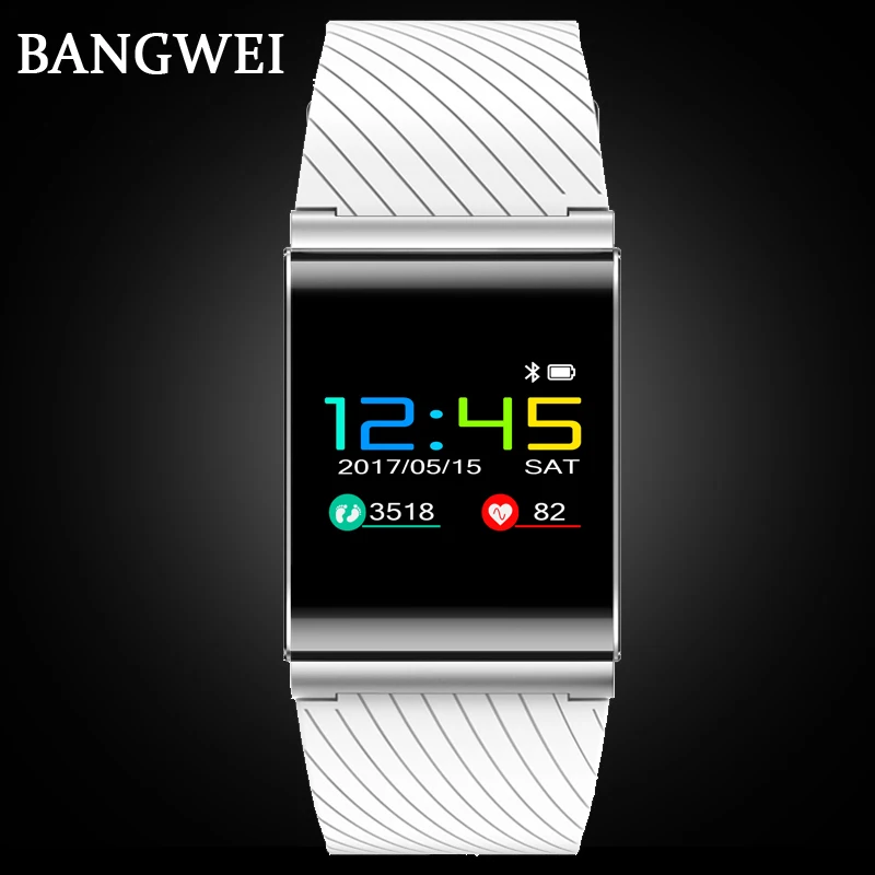 

BANGWEI Fitness Smart Bracelet IP67 Bluetooth Smart Watch Heart Rate Blood Pressure Monitor Sleep Tracker Pedometer SMS Reminder