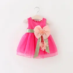Для маленьких девочек летнее платье принцессы для вечеринки и свадьбы платье с бантом платье для маленьких девочек 2018 Новый горячий летняя