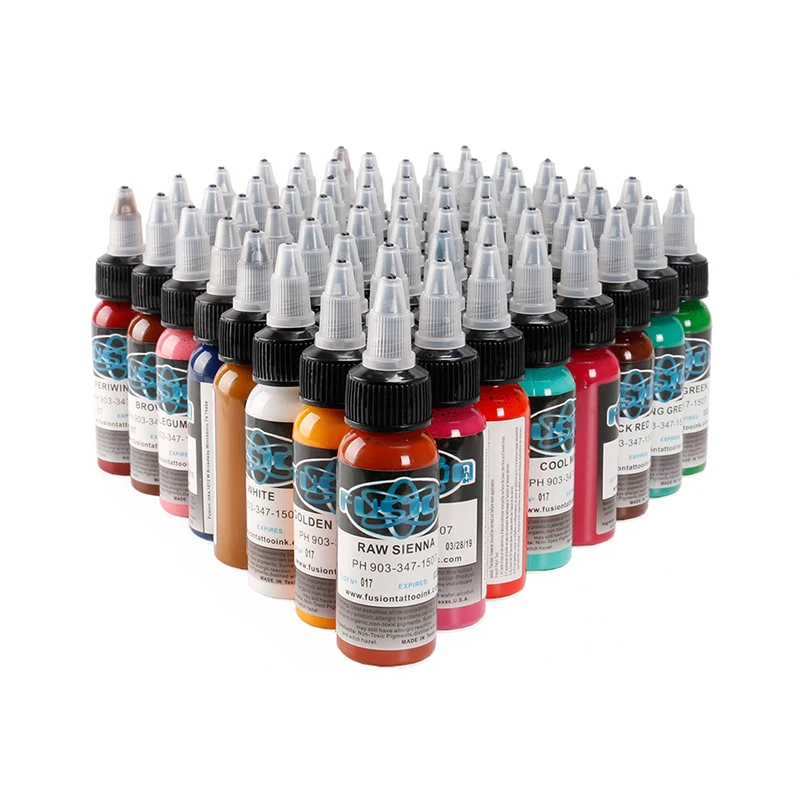

1 Oz/Bottle Professional Tattoo Color Pigment Ink Permanent Tattoo Paint Supplies For Body Beauty Tattoo Art(60 Colors)