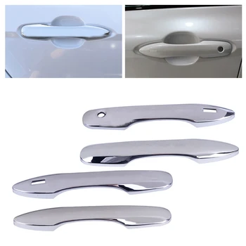

CITALL 4pcs Sliver ABS Outer Side Door Handle Cover Protector Trim ABS Chrome Fit for Toyota Camry 2018 Car Styling