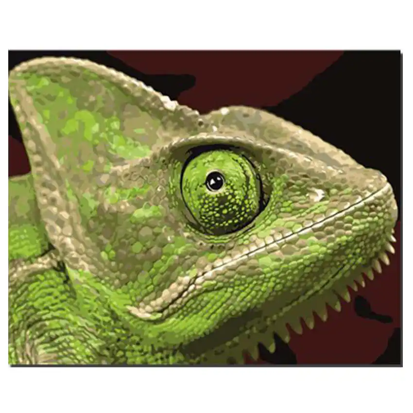 WONZOM Lizard Arcylic Painting By Numbers On Canvas Framed Animal Wall Pictures Art For Living Room Tiger Home Decoration 40*50 | Дом и сад