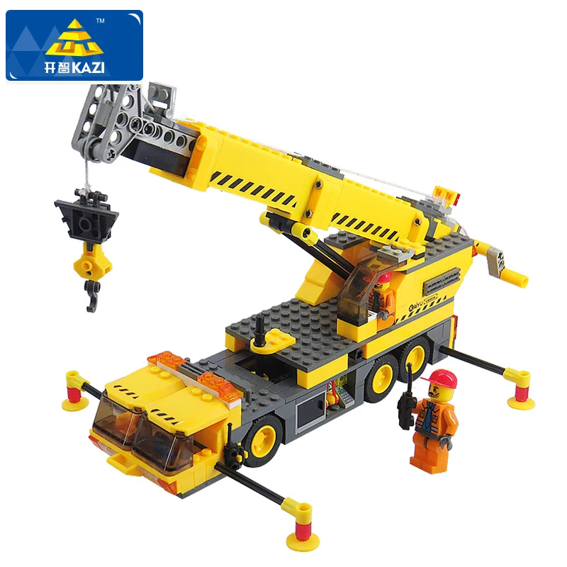 

KAZI Building Blocks Compatible Legoe Toys 3D Crane Model DIY Constructor Blocks 380+pcs Bricks Toys For Children
