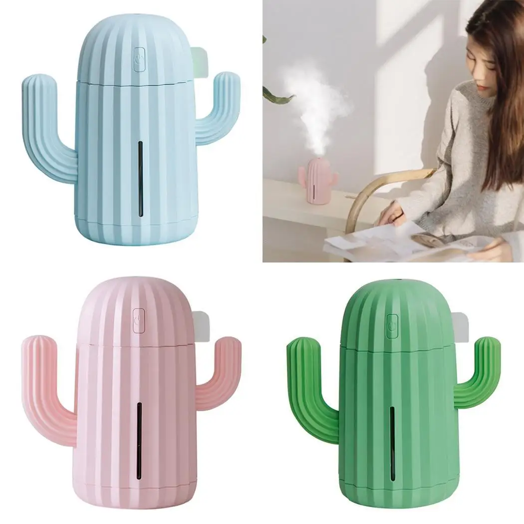 

Fashion 340ML USB Air Humidifier Cactus Timing Aromatherapy Diffuser Mist Maker Fogger for Home Office Desk