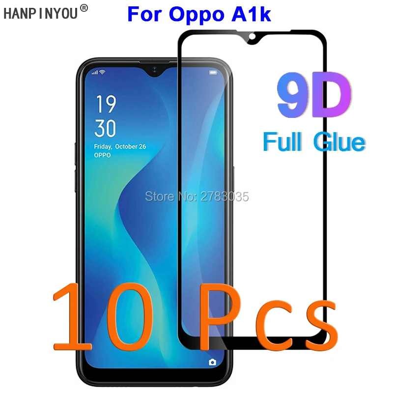 

10 Pcs/Lot For Oppo A1k 6.1" 5D 6D 9D Full Glue Cover Toughened Tempered Glass Film Screen Protector Guard