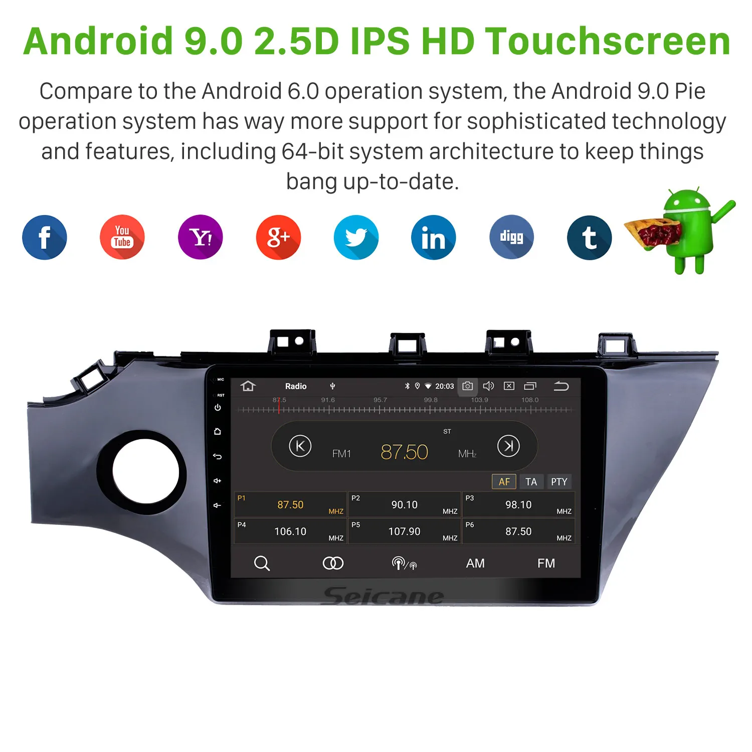 Best Seicane 4G+32G Octa 8 core android 9.0 car multimedia palyer for kia k2 rio 2017 2018 car radio gps Support 4G WiFi USB RDS 2