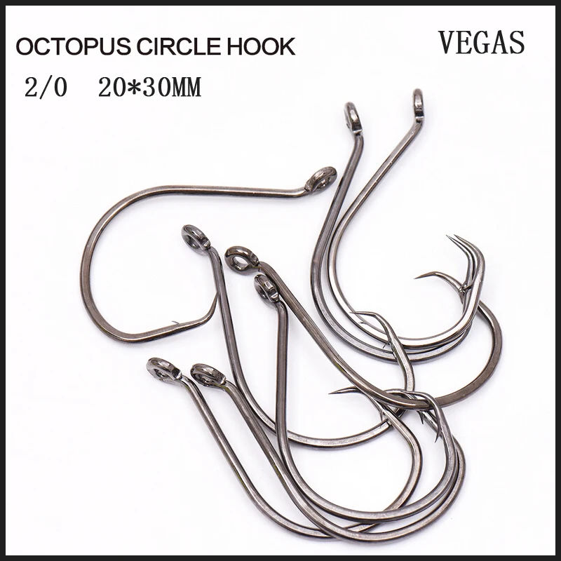 

New Design 2/0 50pcs High Carbon Steel Octopus Fishing hook Sea Fishing Hook Squid Hook