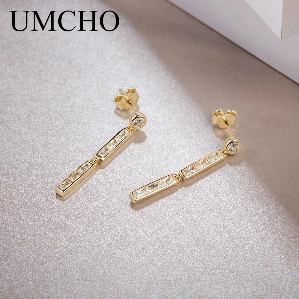 Женские Модные ювелирные изделия UMCHO 100% висячие серьги из серебра 925 пробы