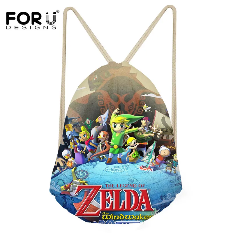 FORUDESIGNS/мультфильм аниме Beyblade взрыв Эволюция/Легенда о Zelda Drawstring сумки для детей обувь мальчиков школьный рюкзак сумка Mochila