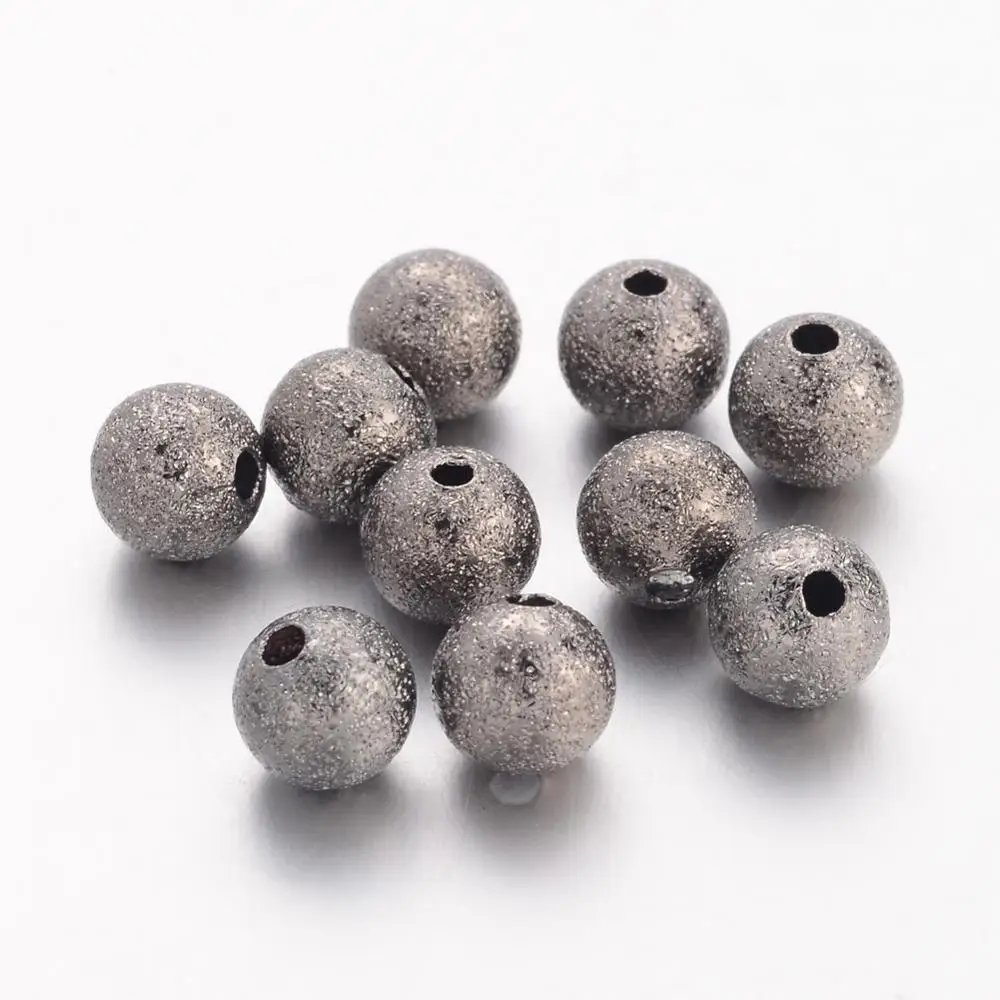 

Pandahall 500pcs 6mm Round Gunmetal Brass Beads Loose Metallic Glitter Ball Bead Charms for DIY Jewelry Making Findings