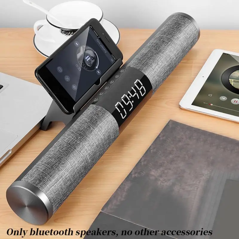 Домашний ТВ Bluetooth динамик объемный сабвуфер Будильник беспроводной звуковой бар