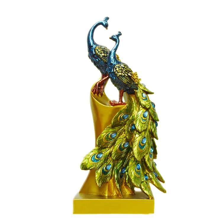Имитация разноцветных перьев модель павлина из смолы украшение для дома и сада
